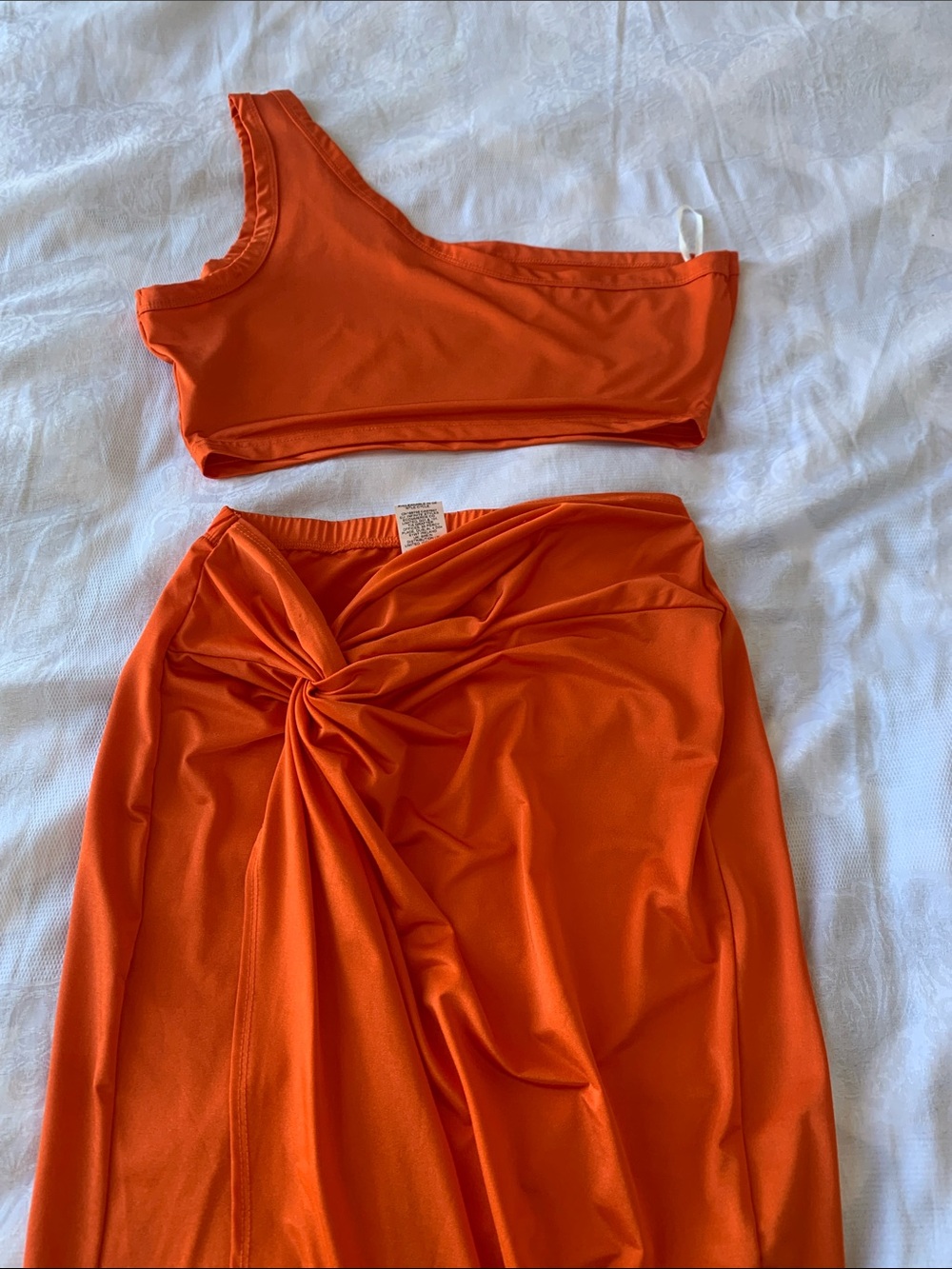 SHEIN Orange Wrap Sarong Skirt